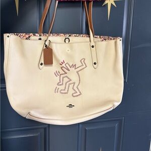 White Coach Tote Kieth Haring with Hang Tag